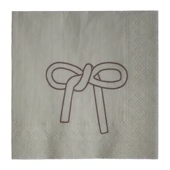 Serviette en papier Bow 33x33 cm Lot de 20, Beige