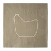 Serviette en papier Happy hen 33x33 cm Lot de 20, Brun
