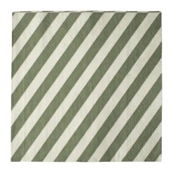 Serviette en papier Stripe 33x33 cm lot de 20, Vert