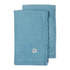 Serviette en tissu Eden denim 45x45 cm lot de 2, Bleu