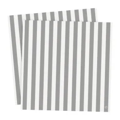 Serviette Ernst rayée 33x33 cm lot de 20, Rayé blanc-gris