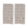 Serviette Ernst rayée 40x40 cm, lot de 2, Noir-beige