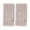 Serviette Ernst rayée 40x40 cm, lot de 2, Noir-beige