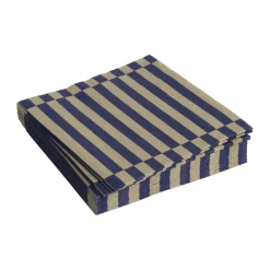 Serviette Pattern Lunch Stripe 33x33 cm Lot de 20, Dark blue-dark sand pillar