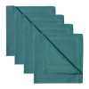 Serviette Robert Lot de 4, Gris foncé turquoise