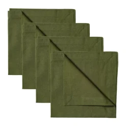 Serviette Robert Lot de 4, Vert olive foncé