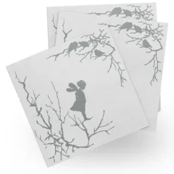 Serviettes de papier Alv paquet de 20, Blanc-gris