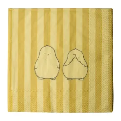Serviettes en papier Chubby Chicken Stripe 20 pièces, Creme, 33x33 cm
