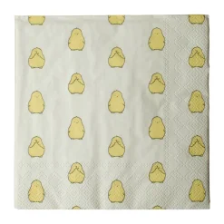 Serviettes en papier Chubby Chicken 20 pièces, Yellow, 33x33 cm
