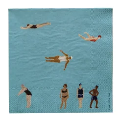 Serviettes en papier Swimmers 33x33 cm paquet de 25, Multi