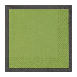 Serviettes Play 33x33 cm lot de 20, Vert mousse-noir