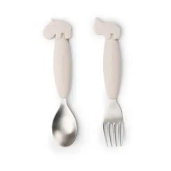 Set de couverts Easy-grip Deer Friends 2 pièces, Sable