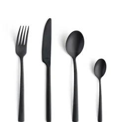 Set de couverts Manille Vintage 16 pièces, Noir