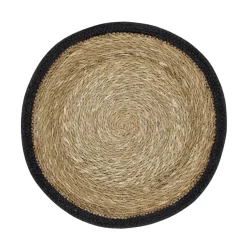 Set de table rond Emil, naturel-noir