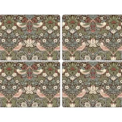 Set de table Strawberry Thief 30x40 cm, lot de 4, Marron