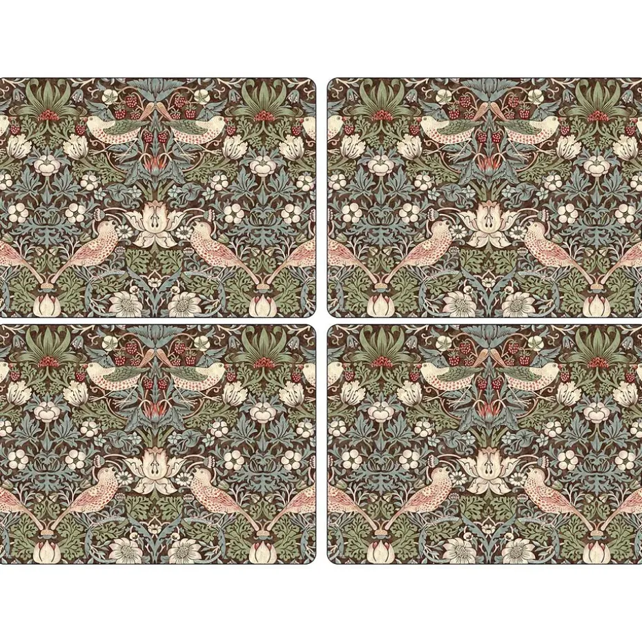 Set de table Strawberry Thief 30x40 cm, lot de 4, Marron