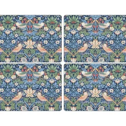 Set de table Strawberry Thief 30x40 cm, lot de 4, Bleu