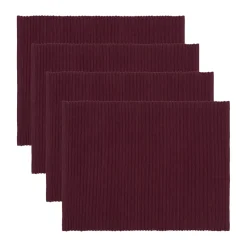 Set de table Uni 35x46 cm, lot de 4, Bordeaux