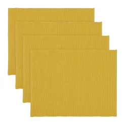 Set de table Uni 35x46 cm, lot de 4, Jaune moutarde