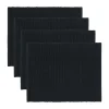 Set de table Uni 35x46 cm, lot de 4, Noir