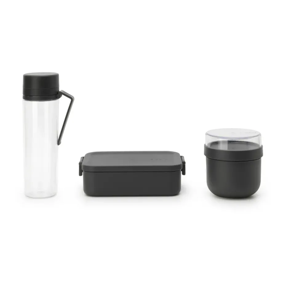 Set petit-déjeune et lunch 3 pièces Make & Take, Gris foncé