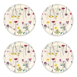 Sous-verres Herbarium Ø11 cm lot de 4, Off-white