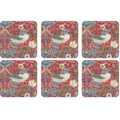 Sous-verre Strawberry Thief lot de 6, Rouge