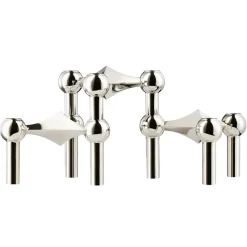 STOFF Nagel bougeoir lot de 3, chrome