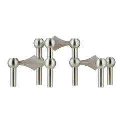 STOFF Nagel bougeoir lot de 3, Chrome brossé
