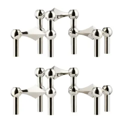 STOFF Nagel bougeoir lot de 3, chrome