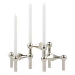 STOFF Nagel bougeoir lot de 3, chrome