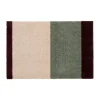 Stripes paillasson horizontal, Green-ivory-bordeaux, 40x60 cm