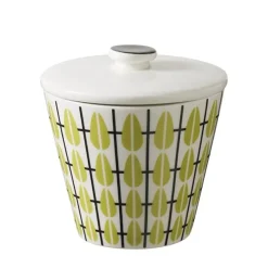 Sucrier Olivia, blanc-citron vert