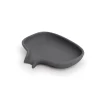 Support pour savon avec égouttoir silicone, Gris graphite