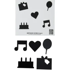 Symboles Design Letters Happy Birthday, Noir