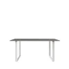 Table à manger 70/70 170x85 cm, Black linoleum-Plywood-White