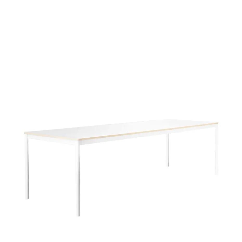 Table à manger Base, white, bord en contreplaqué, 250x90 cm