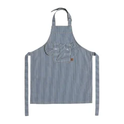 Tablier Striped denim elephant, Blue