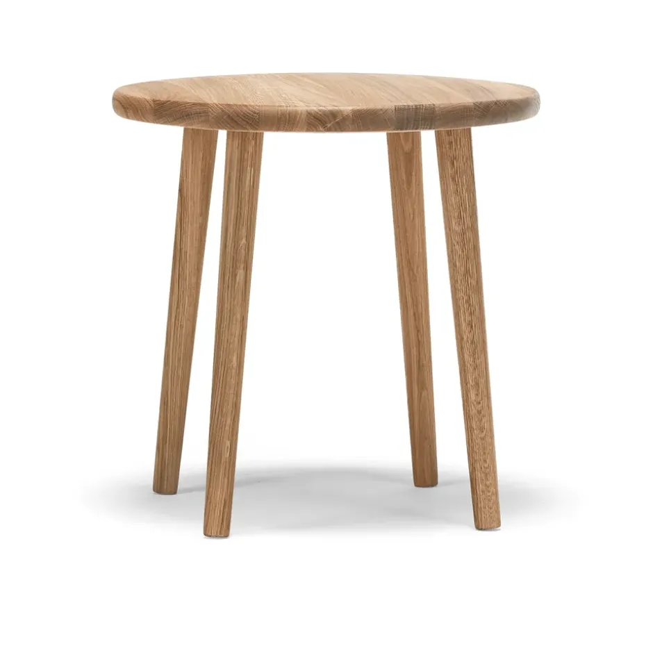 Tabouret Miss Button, chêne huilé naturel, bas