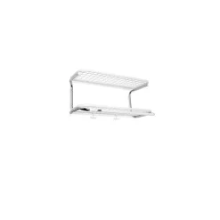 Étagère à chapeaux Classic 650, blanc/chrome, 2 niveaux, 50 cm