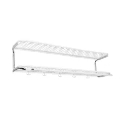 Étagère à chapeaux Classic 650, blanc/chrome, 2 niveaux, 110 cm