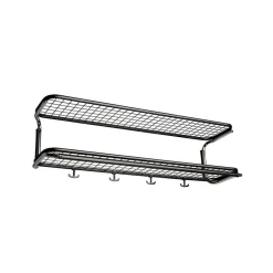 Étagère à chapeaux Classic 650, noir/chrome, 2 niveaux, 80 cm