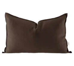 Taie d'oreiller en lin Calm 40x60 cm, Brun chocolat