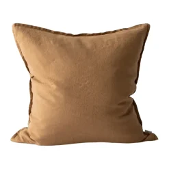 Taie Washed linen 50x50cm, Noisette