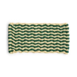 Tapis de porte Coco Stripe Wave, Dark green-white