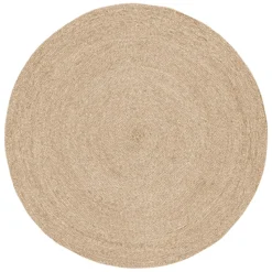 Tapis Ella Ø125cm, Blanc-Nature