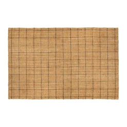 Tapis en jute à carreaux Freja 190x290 cm, Natural-dark grey