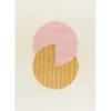 Tapis en laine Circles Rose, 200x300 cm