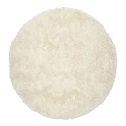 Tapis en laine Cloudy Ø160 cm, Blanc nature