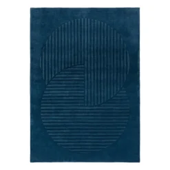 Tapis en laine Levels circles bleu, 170x240 cm